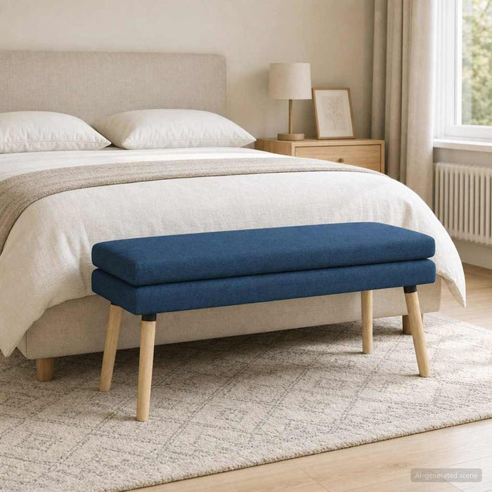 Bancă cu două straturi albastru 110 x 40 x 47 cm Țesătură - WALTI WALTI