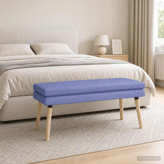 Bancă cu două straturi Albastru Jeans 110 x 40 x 47 cm Țesătură - WALTI WALTI