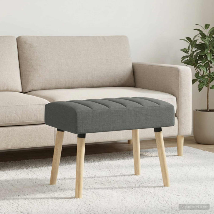 Bancă cu tapițare canelată Gri închis 60 x 40 x 45 cm Țesătură - WALTI WALTI
