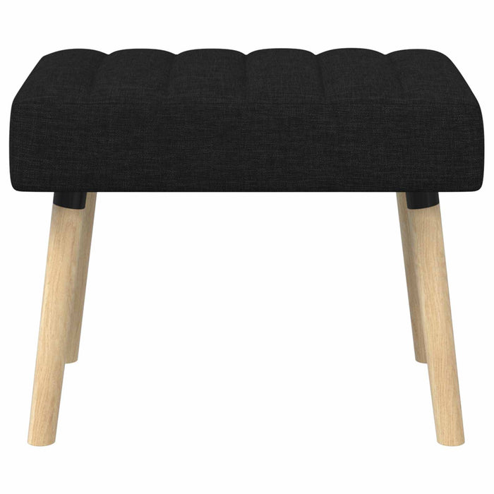 Bancă cu tapițare canelată Negru 60 x 40 x 45 cm Țesătură WALTI