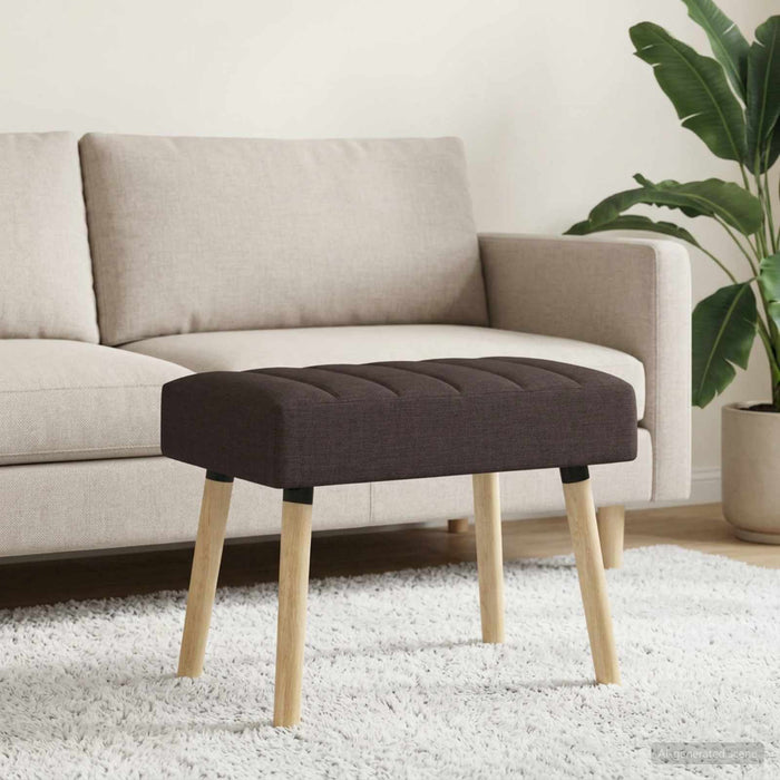 Bancă cu tapițare canelată Maro închis 60 x 40 x 45 cm Țesătură - WALTI WALTI
