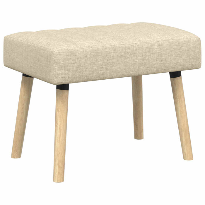 Bancă cu tapițare canelată Crem 60 x 40 x 45 cm Țesătură WALTI