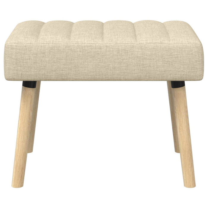 Bancă cu tapițare canelată Crem 60 x 40 x 45 cm Țesătură WALTI
