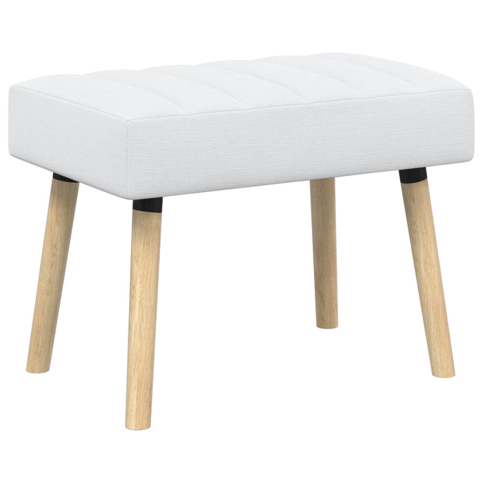 Bancă cu tapițare canelată Alb 60 x 40 x 45 cm Țesătură WALTI