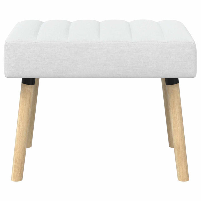 Bancă cu tapițare canelată Alb 60 x 40 x 45 cm Țesătură WALTI