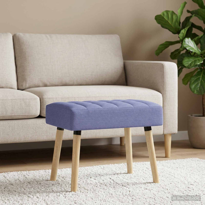 Bancă cu tapițare canelată Albastru Jeans 60 x 40 x 45 cm - WALTI WALTI