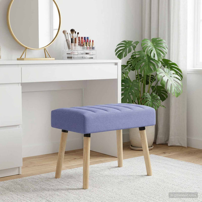 Bancă cu tapițare canelată Albastru Jeans 60 x 40 x 45 cm - WALTI WALTI