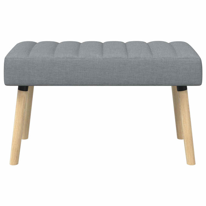Bancă cu tapițare canelată Gri deschis 80 x 40 x 46 cm Țesătură WALTI