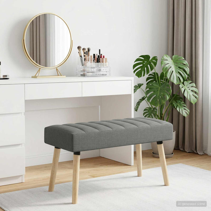 Bancă cu tapițare canelată Gri închis 80 x 40 x 46 cm Țesătură - WALTI WALTI