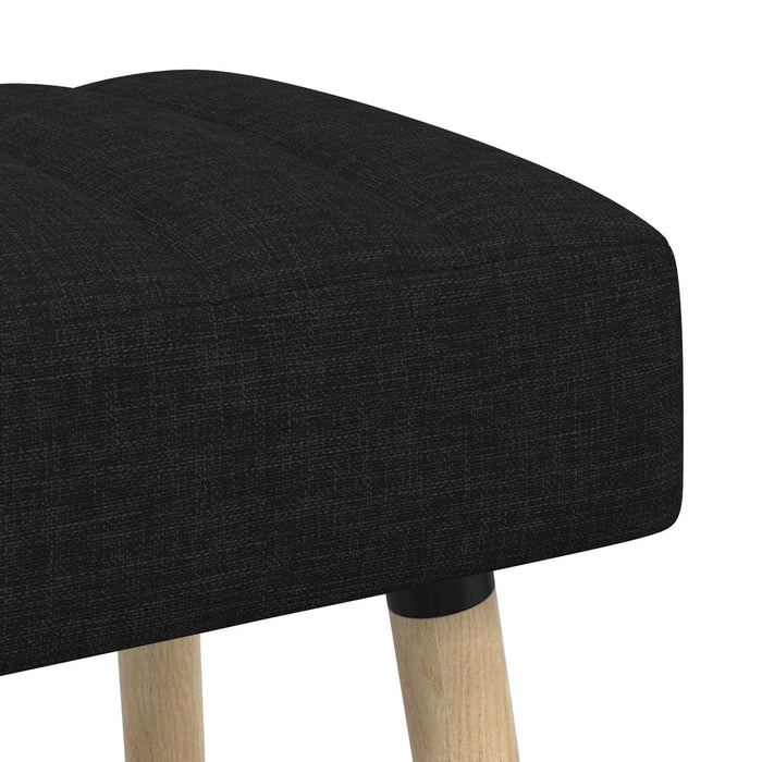 Bancă cu tapițare canelată Negru 80 x 40 x 46 cm Țesătură WALTI