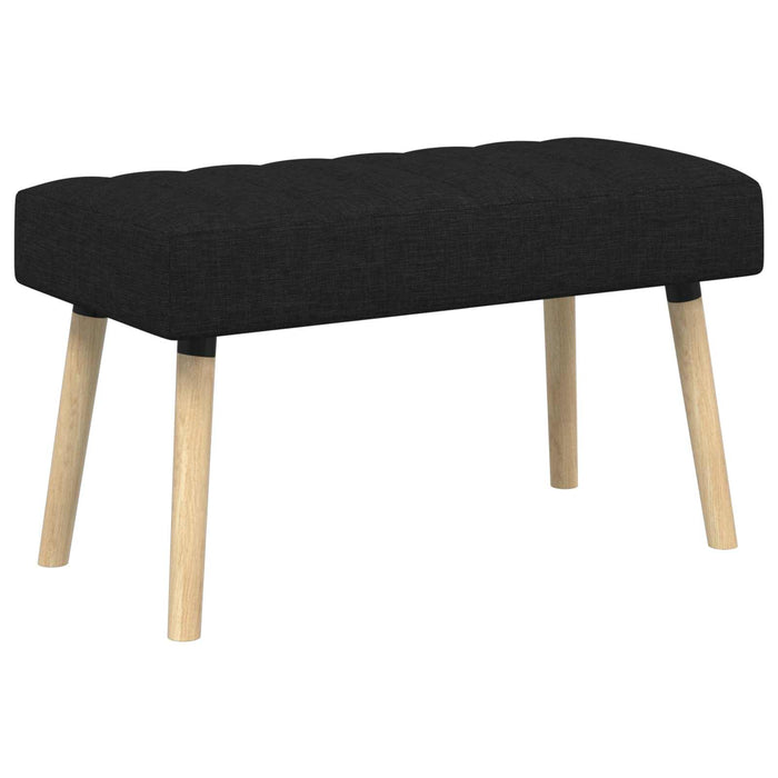 Bancă cu tapițare canelată Negru 80 x 40 x 46 cm Țesătură WALTI