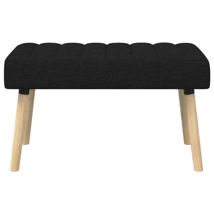 Bancă cu tapițare canelată Negru 80 x 40 x 46 cm Țesătură WALTI