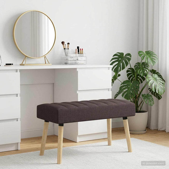 Bancă cu tapițare canelată Maro închis 80 x 40 x 46 cm Țesătură - WALTI WALTI
