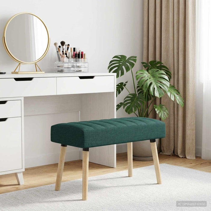 Bancă cu tapițare canelată Verde închis 80 x 40 x 46 cm - WALTI WALTI