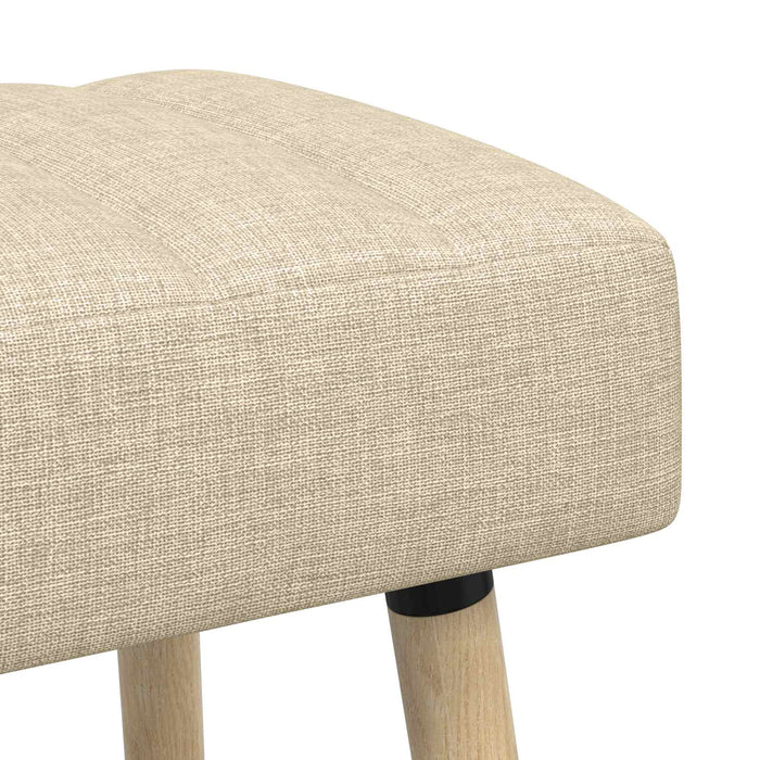 Bancă cu tapițare canelată Crem 80 x 40 x 46 cm Țesătură WALTI