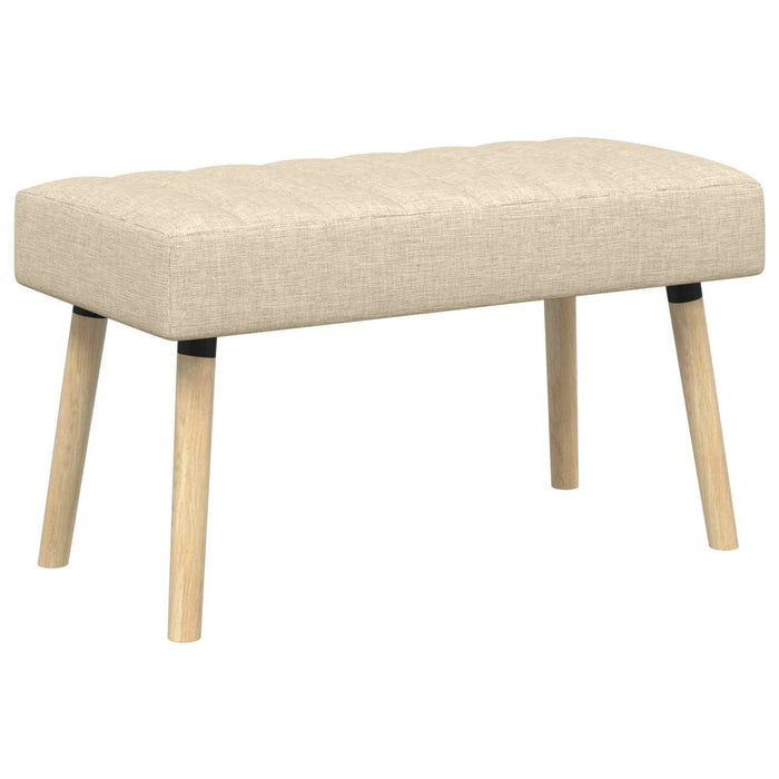 Bancă cu tapițare canelată Crem 80 x 40 x 46 cm Țesătură WALTI