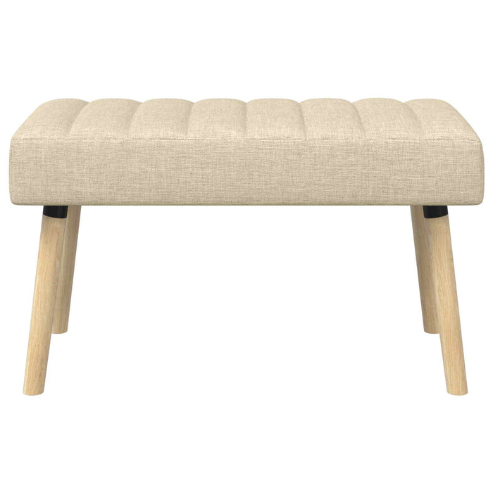 Bancă cu tapițare canelată Crem 80 x 40 x 46 cm Țesătură WALTI
