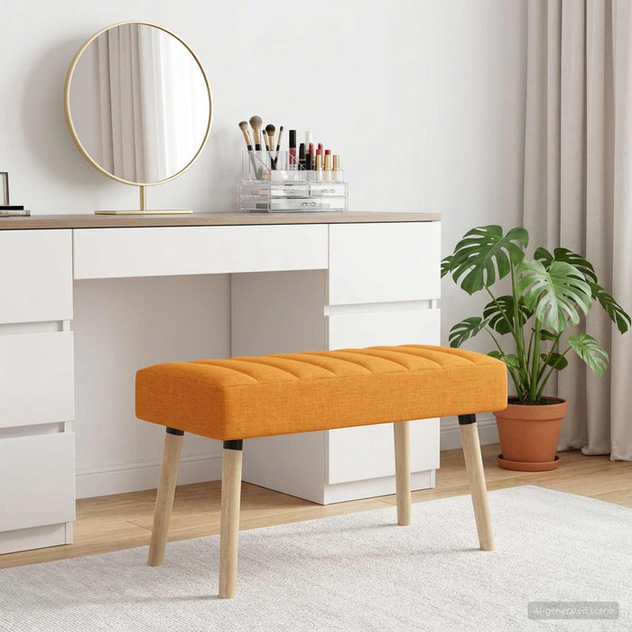 Bancă cu tapițare canelată Galben Întunecat 80 x 40 x 46 cm - WALTI WALTI