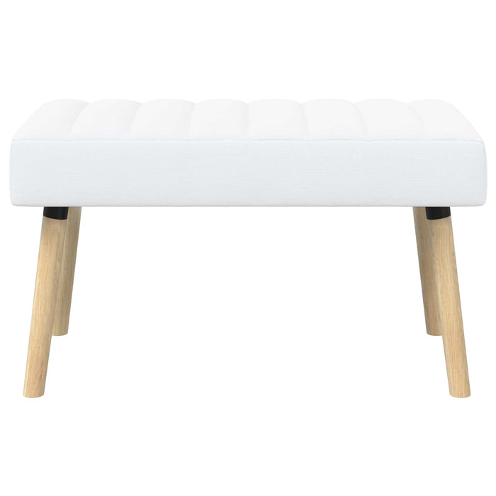 Bancă cu tapițare canelată Alb 80 x 40 x 46 cm Țesătură WALTI