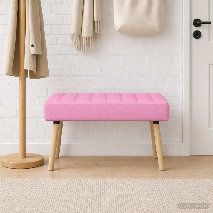 Bancă cu tapițare canelată Roz 80 x 40 x 46 cm Țesătură - WALTI WALTI