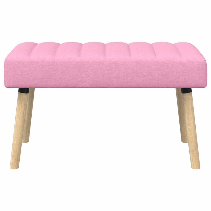 Bancă cu tapițare canelată Roz 80 x 40 x 46 cm Țesătură WALTI