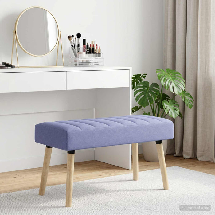 Bancă cu tapițare canelată Albastru Jeans 80 x 40 x 46 cm - WALTI WALTI