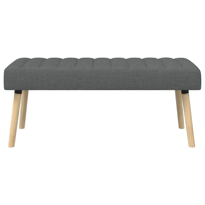 Bancă cu tapițare canelată Gri închis 110 x 40 x 46 cm Țesătură WALTI