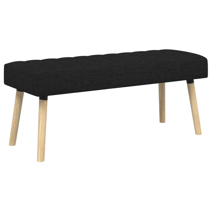 Bancă cu tapițare canelată Negru 110 x 40 x 46 cm Țesătură WALTI