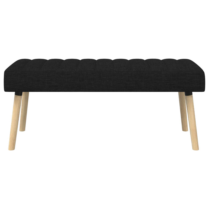 Bancă cu tapițare canelată Negru 110 x 40 x 46 cm Țesătură WALTI