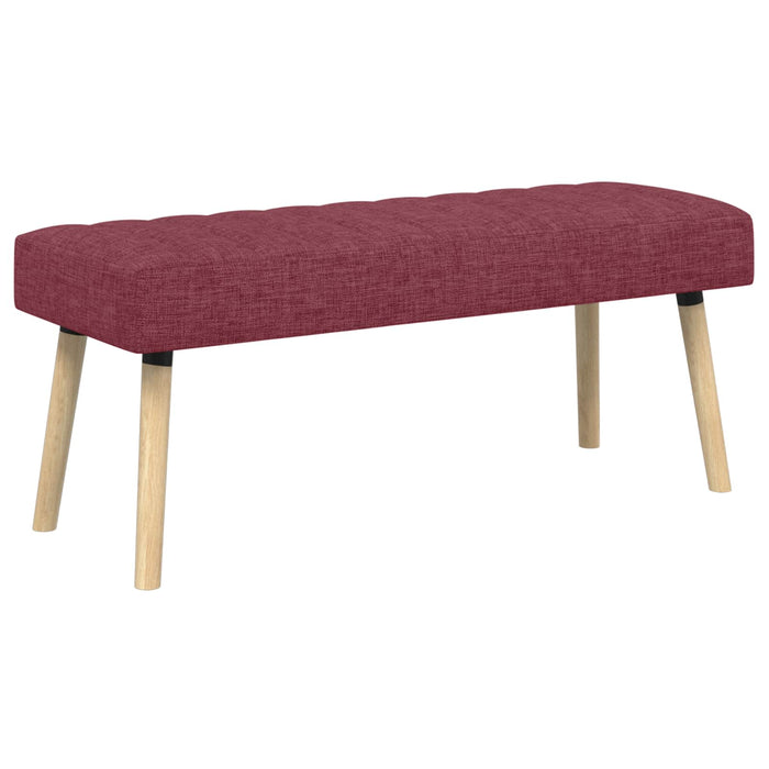 Bancă cu tapițare canelată Roșu Vin 110 x 40 x 46 cm Țesătură WALTI
