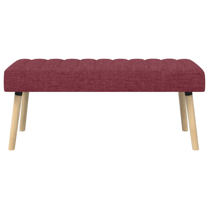 Bancă cu tapițare canelată Roșu Vin 110 x 40 x 46 cm Țesătură WALTI