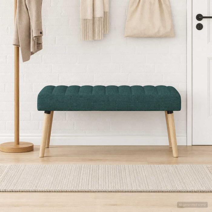 Bancă cu tapițare canelată Verde închis 110 x 40 x 46 cm - WALTI WALTI