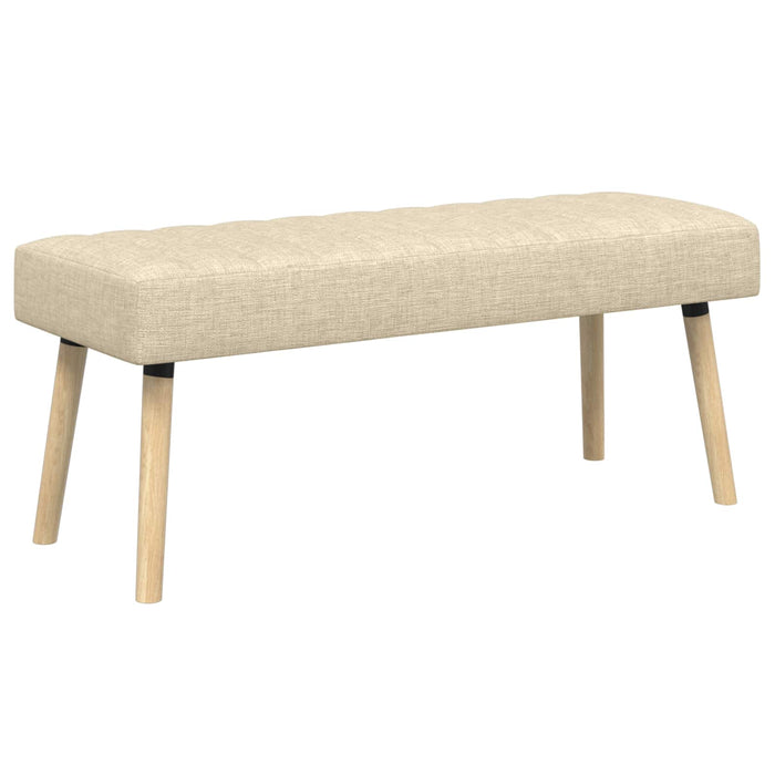 Bancă cu tapițare canelată Crem 110 x 40 x 46 cm Țesătură WALTI