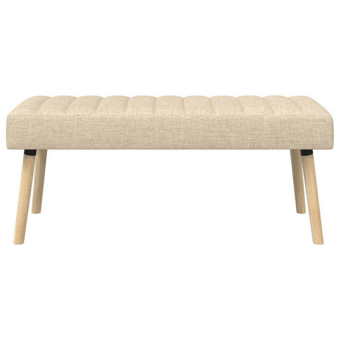 Bancă cu tapițare canelată Crem 110 x 40 x 46 cm Țesătură WALTI