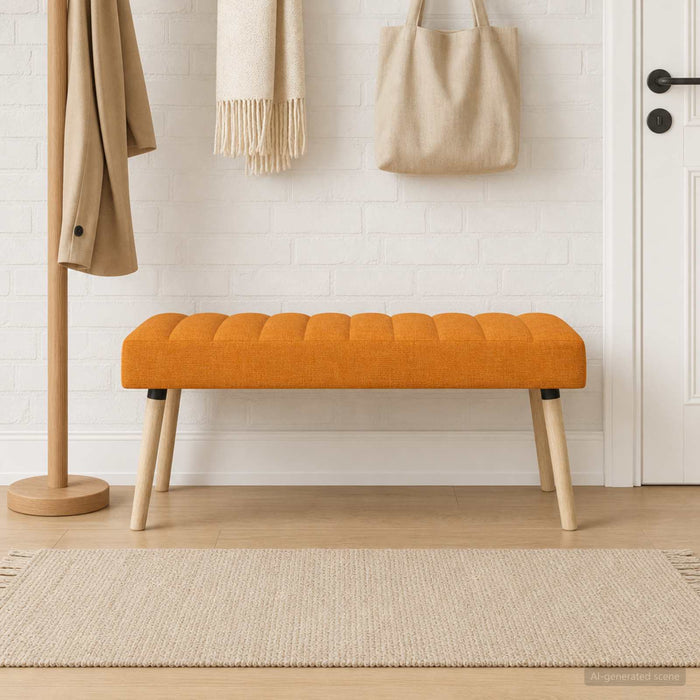 Bancă cu tapițare canelată Galben Întunecat 110 x 40 x 46 cm - WALTI WALTI