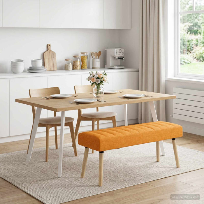 Bancă cu tapițare canelată Galben Întunecat 110 x 40 x 46 cm - WALTI WALTI