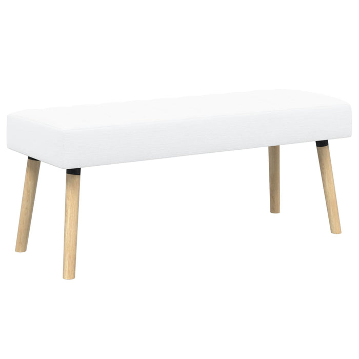 Bancă cu tapițare canelată Alb 110 x 40 x 46 cm Țesătură WALTI