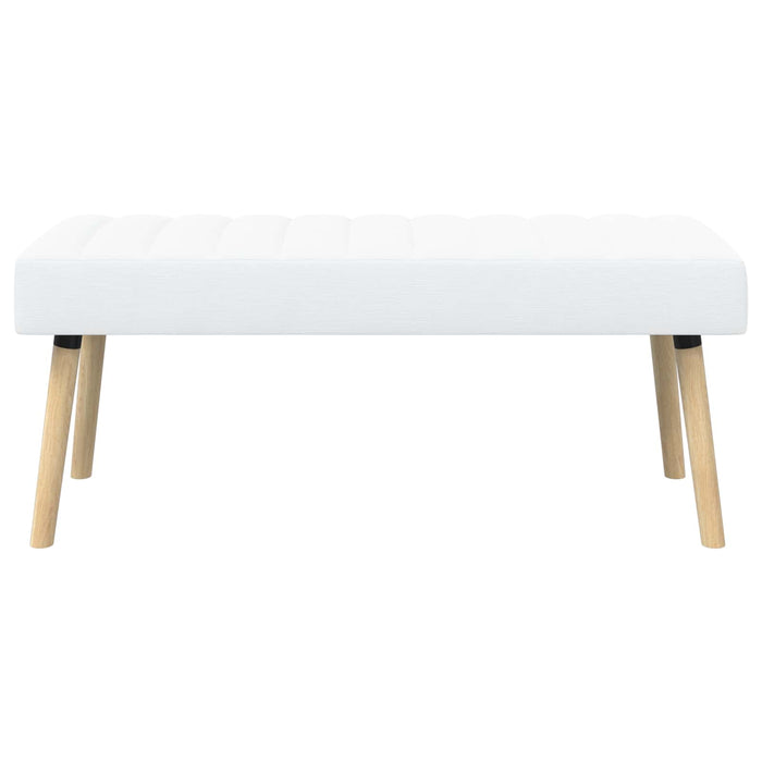 Bancă cu tapițare canelată Alb 110 x 40 x 46 cm Țesătură WALTI
