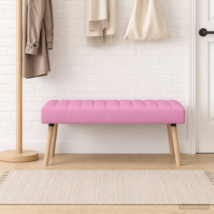 Bancă cu tapițare canelată Roz 110 x 40 x 46 cm Țesătură - WALTI WALTI