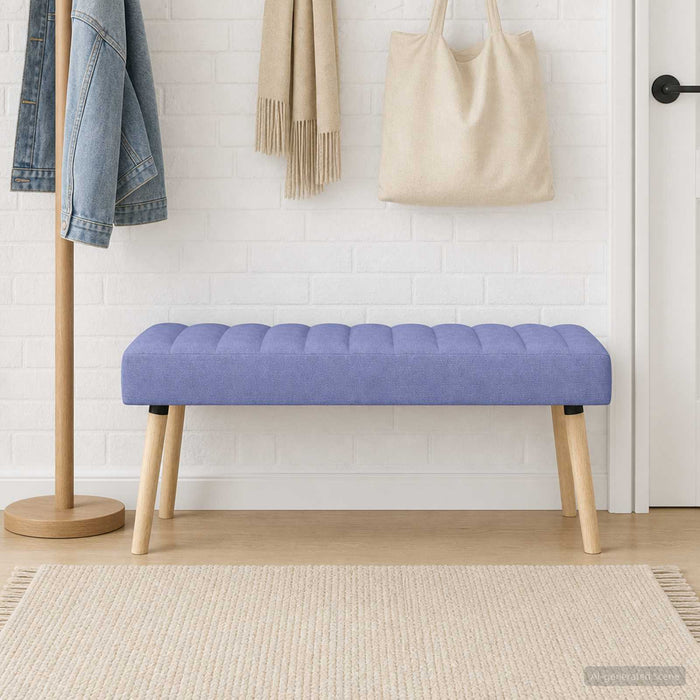 Bancă cu tapițare canelată Albastru Jeans 110 x 40 x 46 cm - WALTI WALTI