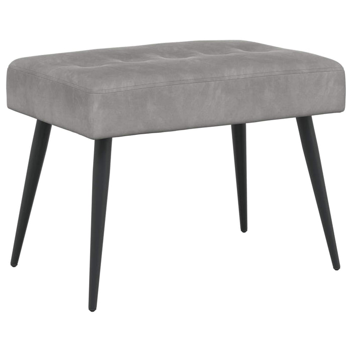 Bancă cu butoane capitonate Gri deschis 60 x 40 x 45 cm Catifea WALTI