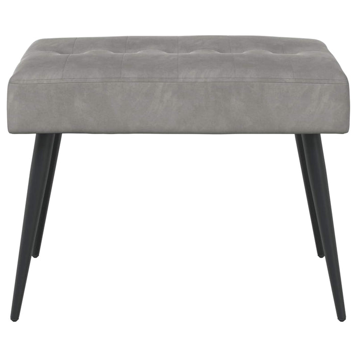 Bancă cu butoane capitonate Gri deschis 60 x 40 x 45 cm Catifea WALTI