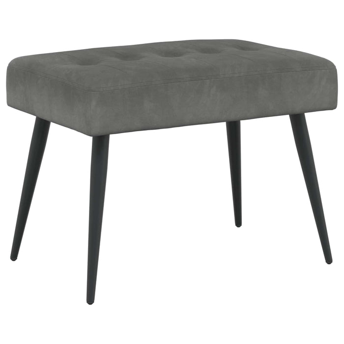 Bancă cu butoane capitonate Gri închis 60 x 40 x 45 cm Catifea WALTI