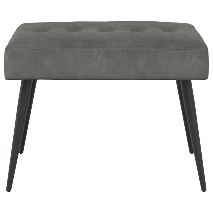 Bancă cu butoane capitonate Gri închis 60 x 40 x 45 cm Catifea WALTI