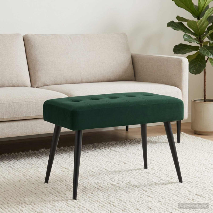 Bancă cu butoane capitonate Verde închis 60 x 40 x 45 cm - WALTI WALTI