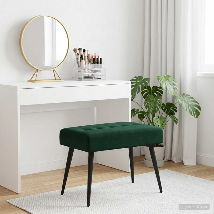 Bancă cu butoane capitonate Verde închis 60 x 40 x 45 cm - WALTI WALTI