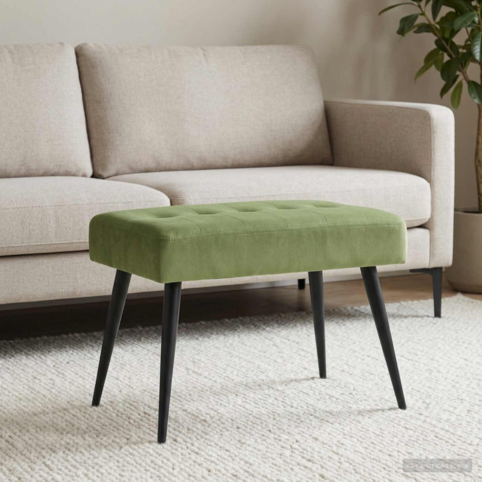 Bancă cu butoane capitonate Verde deschis 60 x 40 x 45 cm - WALTI WALTI