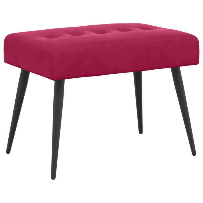 Bancă cu butoane capitonate Roșu Vin 60 x 40 x 45 cm Catifea WALTI