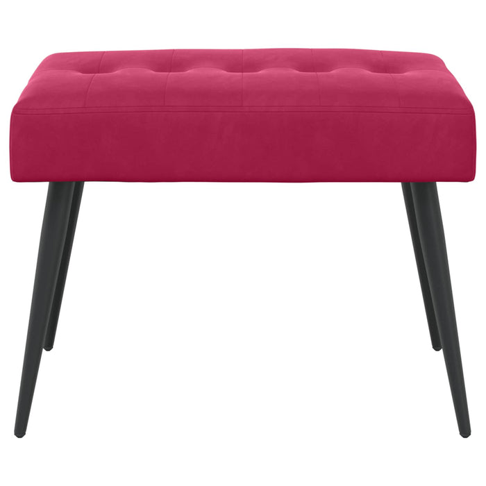 Bancă cu butoane capitonate Roșu Vin 60 x 40 x 45 cm Catifea WALTI