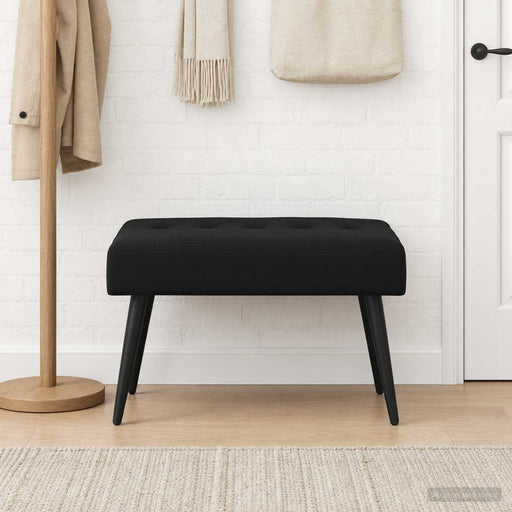 Bancă cu butoane capitonate Negru 60 x 40 x 45 cm Catifea - WALTI WALTI